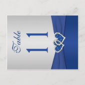 Numéro de table Royal Blue et Silver recto verso (Devant)