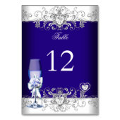Numéro de table Royal Blue Mariage Verre Argent (Dos)