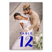 Numéro De Table Royal Blue Modern Photo Réception de mariage (Dos)