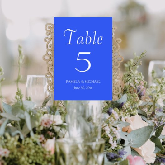 Numéro De Table Royal Blue Simple Style Mariage