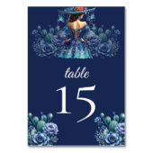 Numéro De Table Royal Blue style mexicain Quinceañera (Dos)