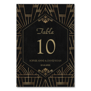 Numéro De Table Royal Gold Black Grand Mariage Gatsby