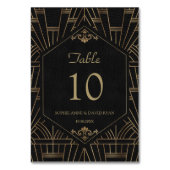 Numéro De Table Royal Gold Black Grand Mariage Gatsby (Dos)