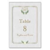 Numéro De Table Royal Gold Crest Lush Greenery Numéro de tableau (Par défaut)