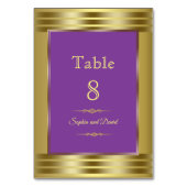 Numéro de table Royal Purple and Gold Mariage (Dos)