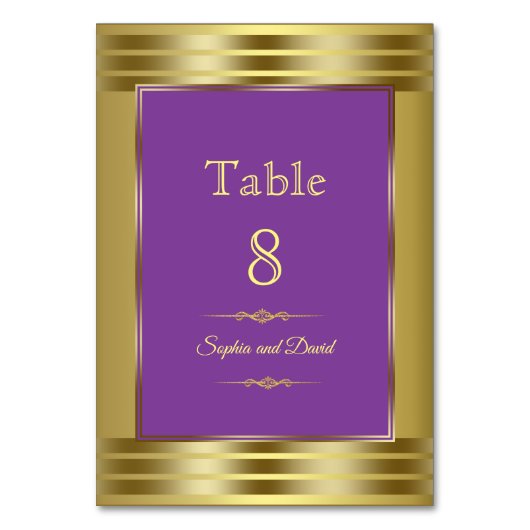 Numéro de table Royal Purple and Gold Mariage (Par défaut)