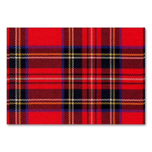 Numéro De Table Royal Stewart tartan rouge noir plaid (Devant)