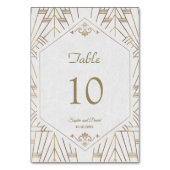 Numéro De Table Royal White Gold Great Gatsby Mariage (Dos)