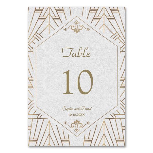 Numéro De Table Royal White Gold Great Gatsby Mariage (Par défaut)
