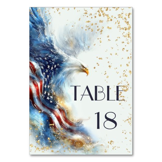 Numéro De Table RSVP Bald Eagle Patriotic USA Semiquincentennial (Dos)