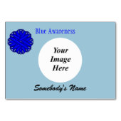 Numéro De Table Ruban de fleurs bleues Modèle par Kenneth Yoncich (Dos)