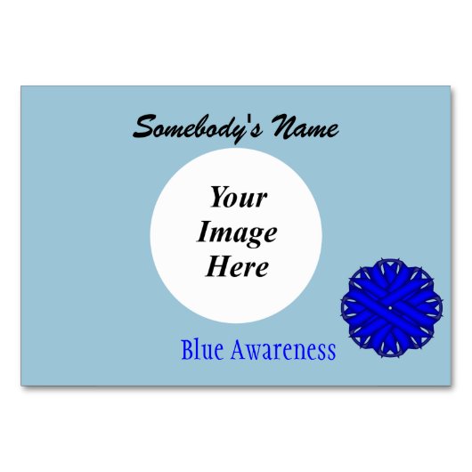 Numéro De Table Ruban de fleurs bleues Modèle par Kenneth Yoncich (Devant)