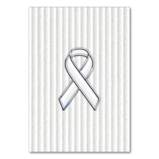 Numéro De Table Ruban de sensibilisation rayé blanc sur blanc (Par défaut)