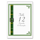 Numéro De Table Ruban écossais vert et blanc (Par défaut)