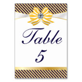 Numéro De Table Ruban jaune avec motif Damas Variation (Par défaut)