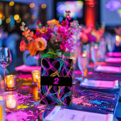 Numéro De Table Rubans Neon Glow, Fleurs