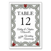 Numéro De Table Rubis | Diamant 40e anniversaire de mariage (Dos)