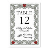 Numéro De Table Rubis | Diamant 40e anniversaire de mariage (Par défaut)