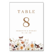 Numéro De Table Russe Boho Fleur sauvage Mariage de automne (Dos)