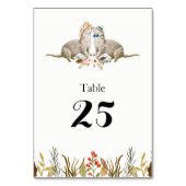 Numéro De Table Russe Boho Mariage d'aquarelle de cerf de bois (Dos)