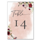 Numéro De Table Russe Bourgogne et rose pâle Mariage Roses (Par défaut)