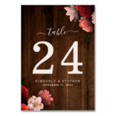 Numéro De Table Russe Brown Boho Coral Floral (Dos)