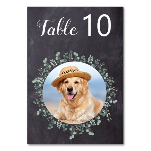 Numéro De Table Russe Chalkboard Chien Photo Animal de compagnie M (Par défaut)