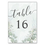 Numéro De Table Russe Eucalyptus Sage Mariage vert (Dos)
