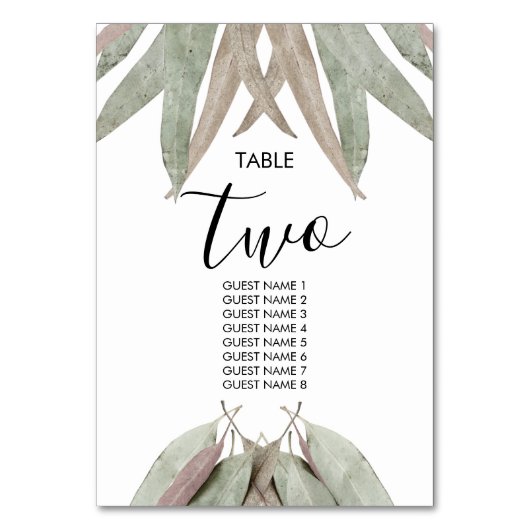 Numéro De Table Russe Mariage feuille Eucalyptus (Par défaut)