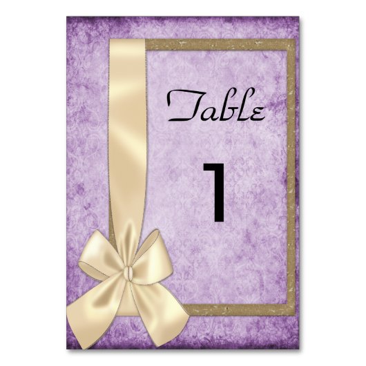 Numéro De Table Russe Mariage pourpre (Dos)