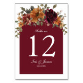 Numéro De Table Russe rouille Bourgogne rouille Fête des mariées M (Par défaut)