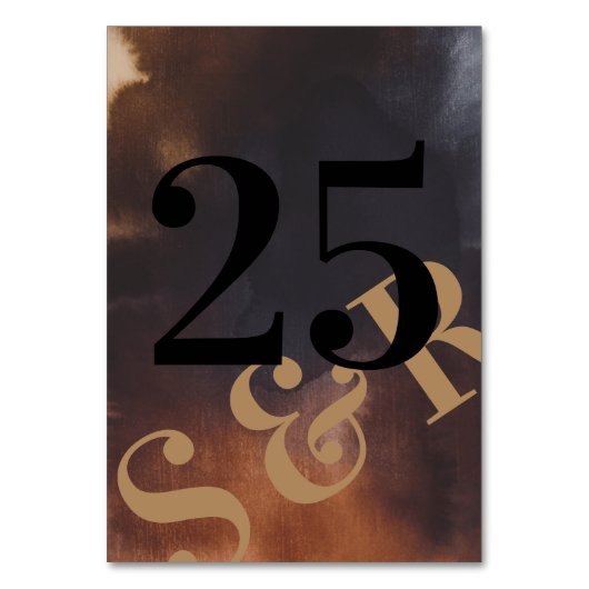 Numéro De Table Rust Art Gros Monogramme Moderne Bold Simple Maria (Par défaut)