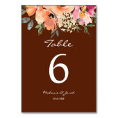 Numéro De Table Rust Terracotta Floral (Dos)