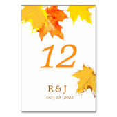 Numéro De Table Rustic Automne automne dans l'amour Mariage Numéro (Dos)