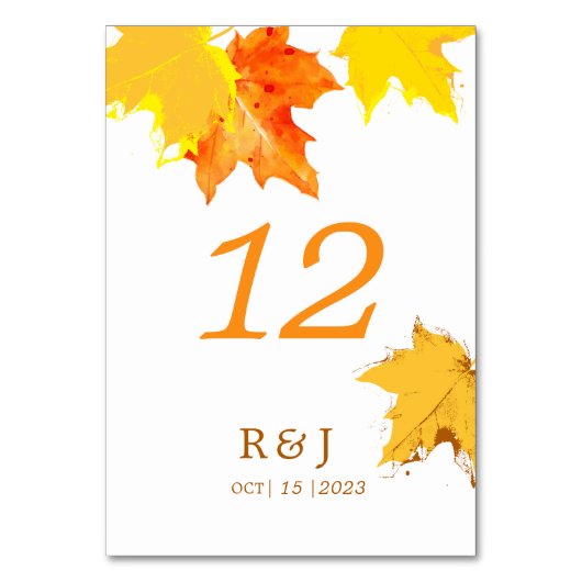 Numéro De Table Rustic Automne automne dans l'amour Mariage Numéro (Par défaut)