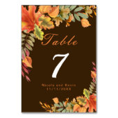 Numéro De Table Rustic Automne Feuilles d'automne Mariage Numéro d (Par défaut)