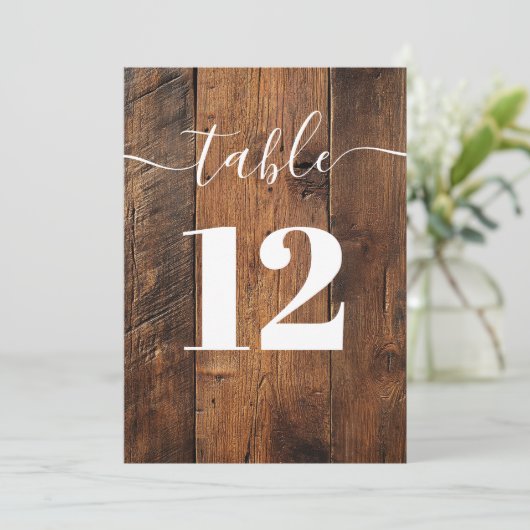 Numéro de table Rustic Barn Wood Boho (Debout devant)