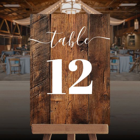 Numéro de table Rustic Barn Wood Boho