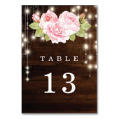 Numéro De Table Rustic Bois Chaîne Lumière Mariage Rose (Dos)