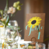 Numéro De Table Rustic Bride Sunflower Douche Mariage Réception
