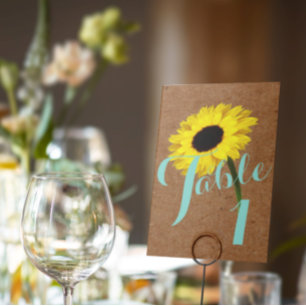 Numéro De Table Rustic Bride Sunflower Shower Wedding Reception