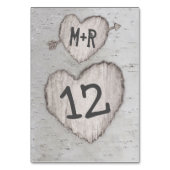 Numéro De Table Rustic Country Bark Birch Mariage (Dos)