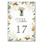 Numéro De Table Rustic Daisies Floral Mason Jar Wedding (Dos)