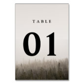 Numéro De Table Rustic Forest Misty Mariage paysage (Dos)