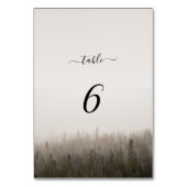 Numéro De Table Rustic Forest Misty Mariage paysage (Dos)