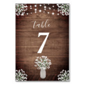 Numéro De Table Rustic Jar Baby's Breath String Mariage (Par défaut)