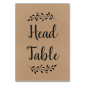 Numéro De Table Rustic Laurel Table Connexion papier Kraft (Dos)