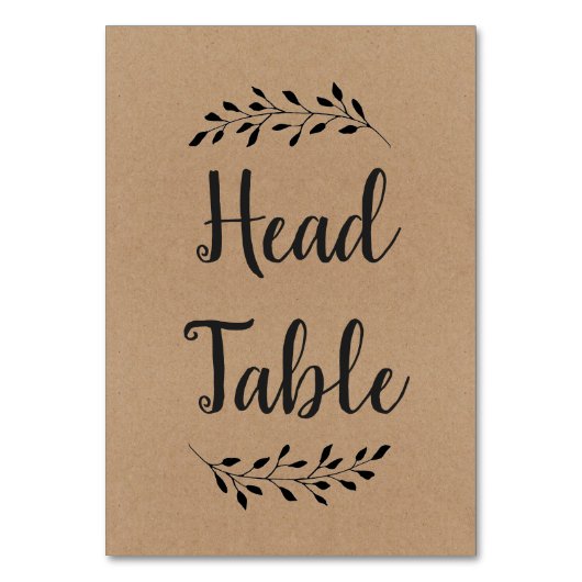 Numéro De Table Rustic Laurel Table Connexion papier Kraft (Par défaut)