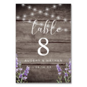 Numéro De Table Rustic Lavender Lights Wedding  Table Number (Dos)