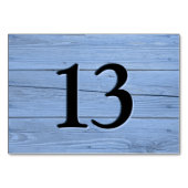 Numéro De Table Rustic Light Blue Faux Engraved Cafe (Devant)